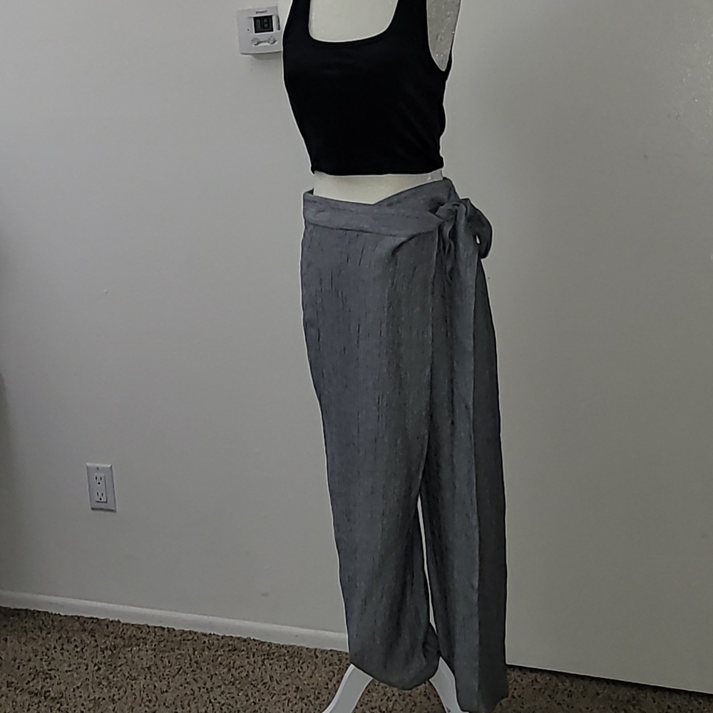 Zara Relaxed Crinkle Wrap Waist Pants Size Med NWT